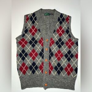 Vintage Byford Shetland Wool Arygle Vest Mens Medium Grandpacore Preppy